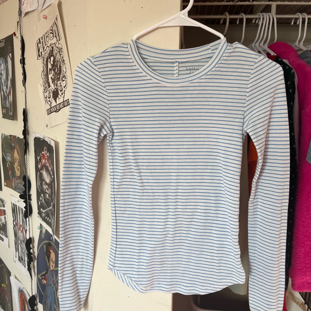 American Needle Blue and White Striped Top